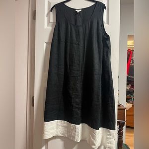 JJill Love Linen Black & White Linen Dress - 2X- Great Condition